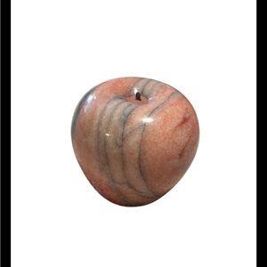Red Black Marble Natural Stone Apple Paperweight